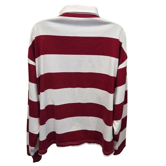 NEW Prepcore Nautical Rugby Striped Collared Long Sleeve Buttonup T'Shirt  XXL - Picture 5 of 6